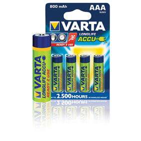 Pilas AAA listas para usar -Ready 2 use- 800mAh Varta