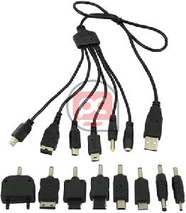 Cable USB cargador universal de tel�fonos m�viles (8 conectores)