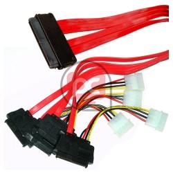 Cable SAS 32p a 4 x SAS 29p+4p (SFF-8484 a 4xSFF-8482+Molex) 0.5m