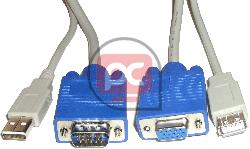 Cable VGA/USB 3m (HD15M+USB-AM/HD15H+USB-AH)