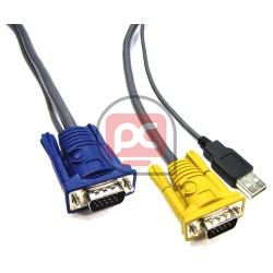 Cable Especial 2-en-1 VGA/USB 10m (HD15M/HD15M+AM)