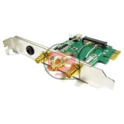 Adaptador Mini PCIe a PCI-Express y USB (con 3 x rSMA)