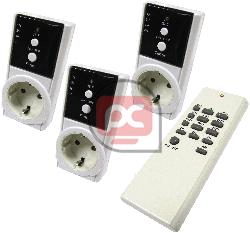 Enchufe por control remoto con temporizador (kit 3 enchufe y 1 mando)