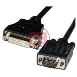 Cable DVI-I hembra a VGA macho de 3 m