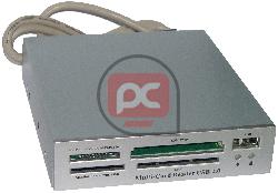 Panel 16en1: Lector Memoria + USB2.0 (Plata)
