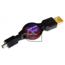Cable USB retr�ctil de 80 cm (AM/MiniUSB4PinM) Mitsumi