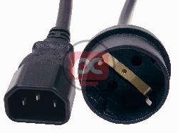 Cable Alimentaci�n IEC-60320 0.1m (C14 / SCHUKO-H)