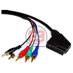 Cable V�deo RGB 5xRCA a Euroconector (M/M) 3m