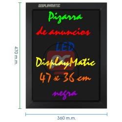 Pizarra de LED de DisplayMatic de 47 x 36 cm negra