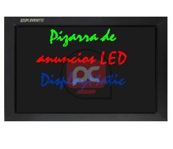 Pizarra de LED de DisplayMatic de 100 x 60 cm negra