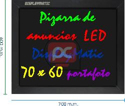 Pizarra de LED de DisplayMatic de 70 x 60 cm portafoto