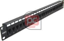 Patch panel de 24 RJ11 Cat.3 1U (6P4C) negro