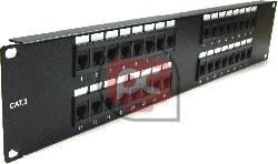 Patch panel de 32 RJ11 Cat.3 2U (6P4C) negro