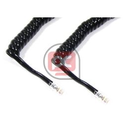Cable telef�nico rizado de 2 hilos y conectores RJ9 (6m)