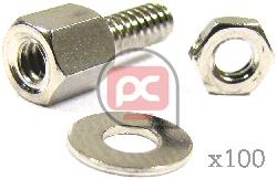 Torniller�a Conector D-Sub con Tuerca (100-Pack)
