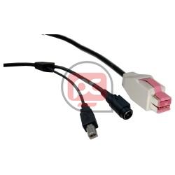 Cable PoweredUSB 24V 2m (PUSB-24V / USB-BM + HOSIDEN-M)