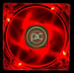 Ventilador Chasis 80x80x25mm LED (Rojo)