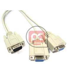 Cable duplicador pasivo tipo Y de 1 VGA a 2 VGA de 2m