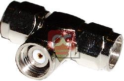 T-Conector rSMA (1 x rSMA-Macho / 2 x rSMA-Macho)