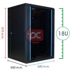 Armario rack de 19 RackMatic SOHORack PRO de 18U y fondo 550