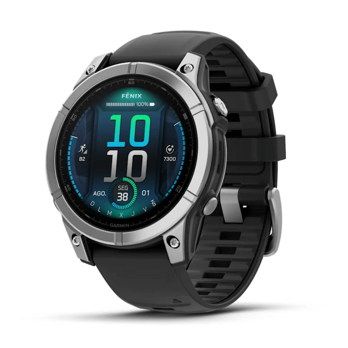 GARMIN FENIX E AMOLED 47MM GPS ACERO INOXIDABLE CON CORREA DE SILICONA NEGRA | Wearables