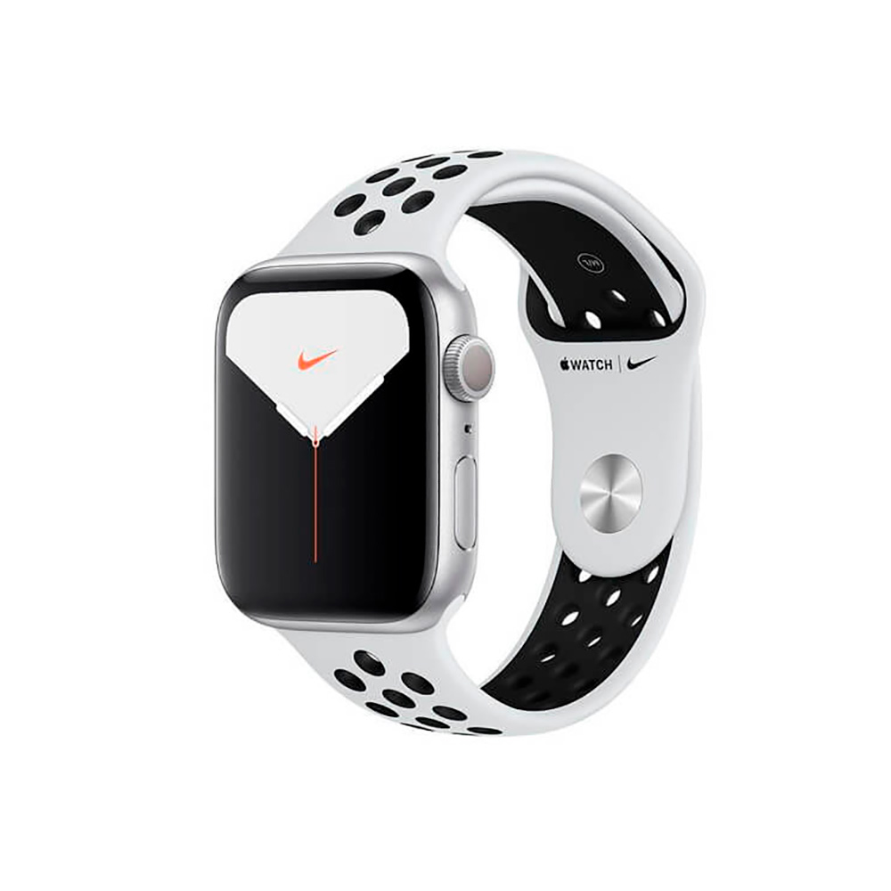 APPLE WATCH SERIES 5 NIKE GPS, CAJA 44MM ALUMINIO PLATA Y CORREA DEPORTIVA PLATINO PURO/NEGRO MX3V2TY/A