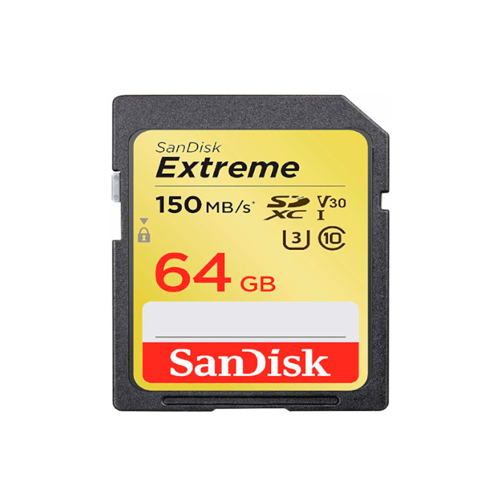 SANDISK EXTREME 64GB SDXC - TARJETA DE MEMORIA 150MB/S, CLASS 10, U3, V30
