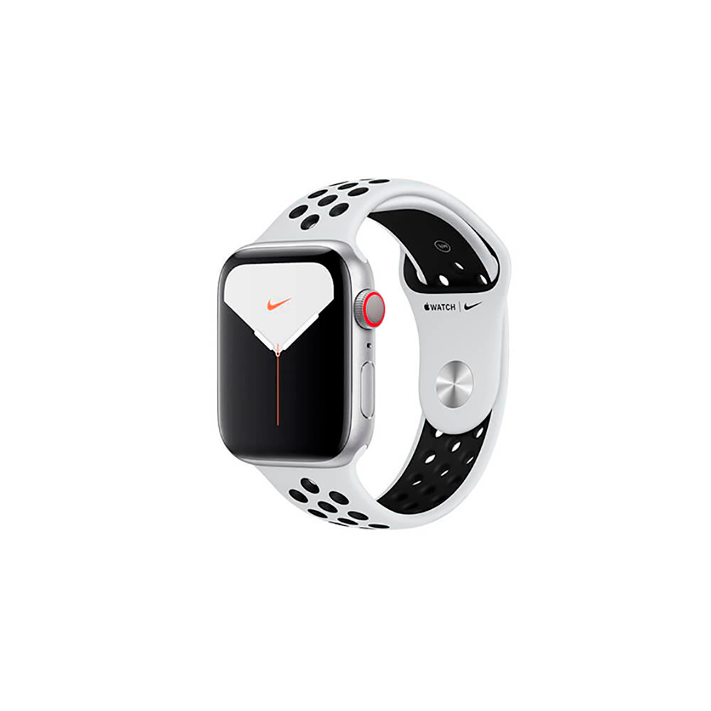 APPLE WATCH NIKE SERIES 5 GPS + CELLULAR, 44MM ALUMINIO PLATA Y CORREA DEPORTIVA PLATINO PURO/NEGRO MX3E2TY/A