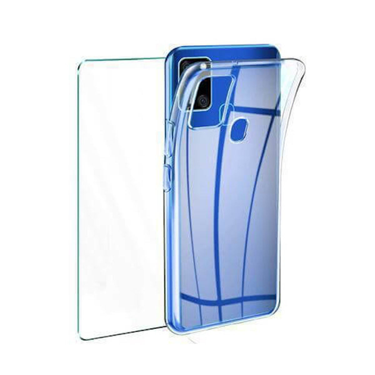 FUNDA SILICONA + PROTECTOR CRISTAL TEMPLADO PARA SAMSUNG GALAXY A21S |