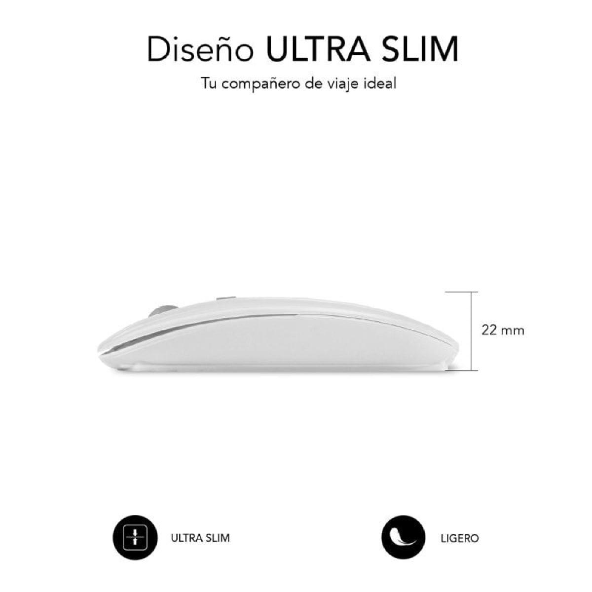 RATON INALAMBRICO POR BLUETOOTH SUBBLIM DUAL FLAT/ BATERIA RECARGABLE/ HASTA 1600 DPI/ BLANCO | Inform�tica