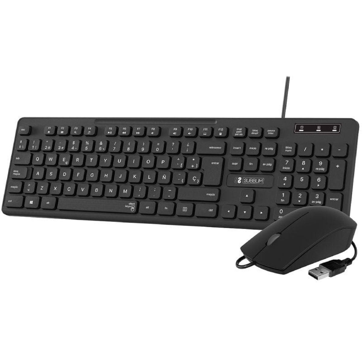 TECLADO Y RATON SUBBLIM COMBO BUSINESS SLIM CSSK01/ NEGRO | Inform�tica