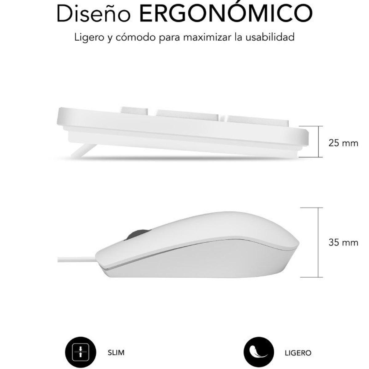 TECLADO Y RATON SUBBLIM COMBO BUSINESS SLIM SILENCIOSO/ BLANCO | Inform�tica