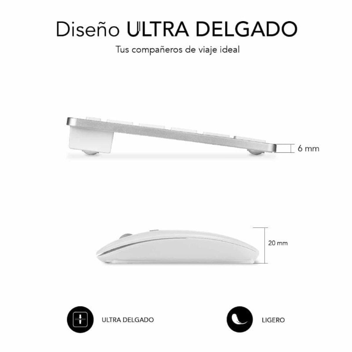 TECLADO Y RATON INALAMBRICO SUBBLIM OCO010 COMBO MULTIDISPOSITIVO COMPACTO/ PLATA | Inform�tica