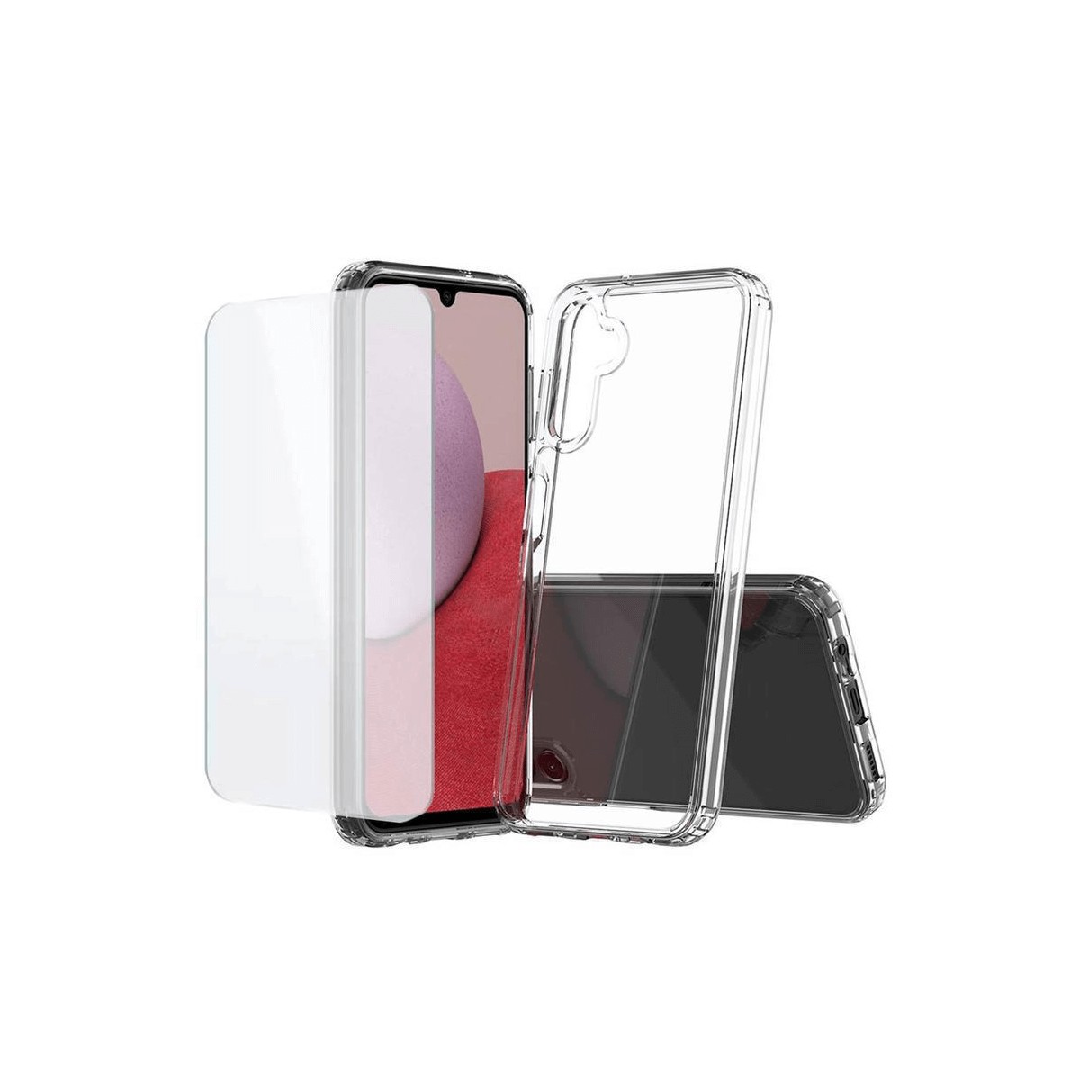 PROTECTOR CRISTAL TEMPLADO + CARCASA HIBRIDA SAMSUNG GALAXY A14 4G / A14 5G TRANSPARENTE