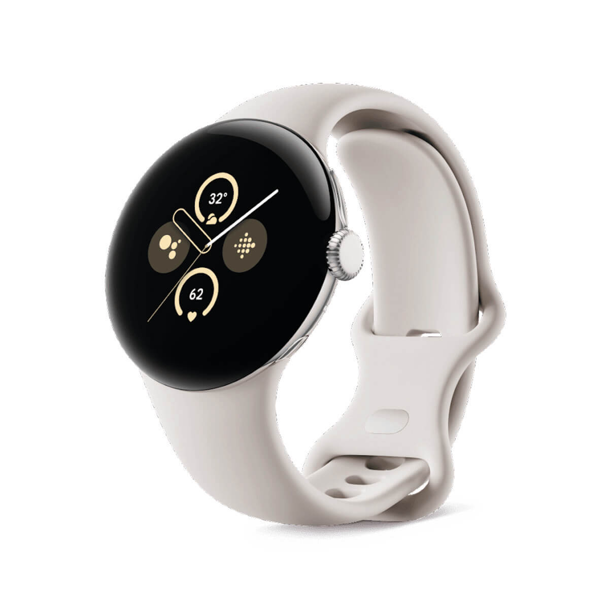 GOOGLE PIXEL WATCH 2 41MM WIFI PLATA (POLISHED SILVER) Y CORREA DEPORTIVA BLANCA (PORCELAIN)