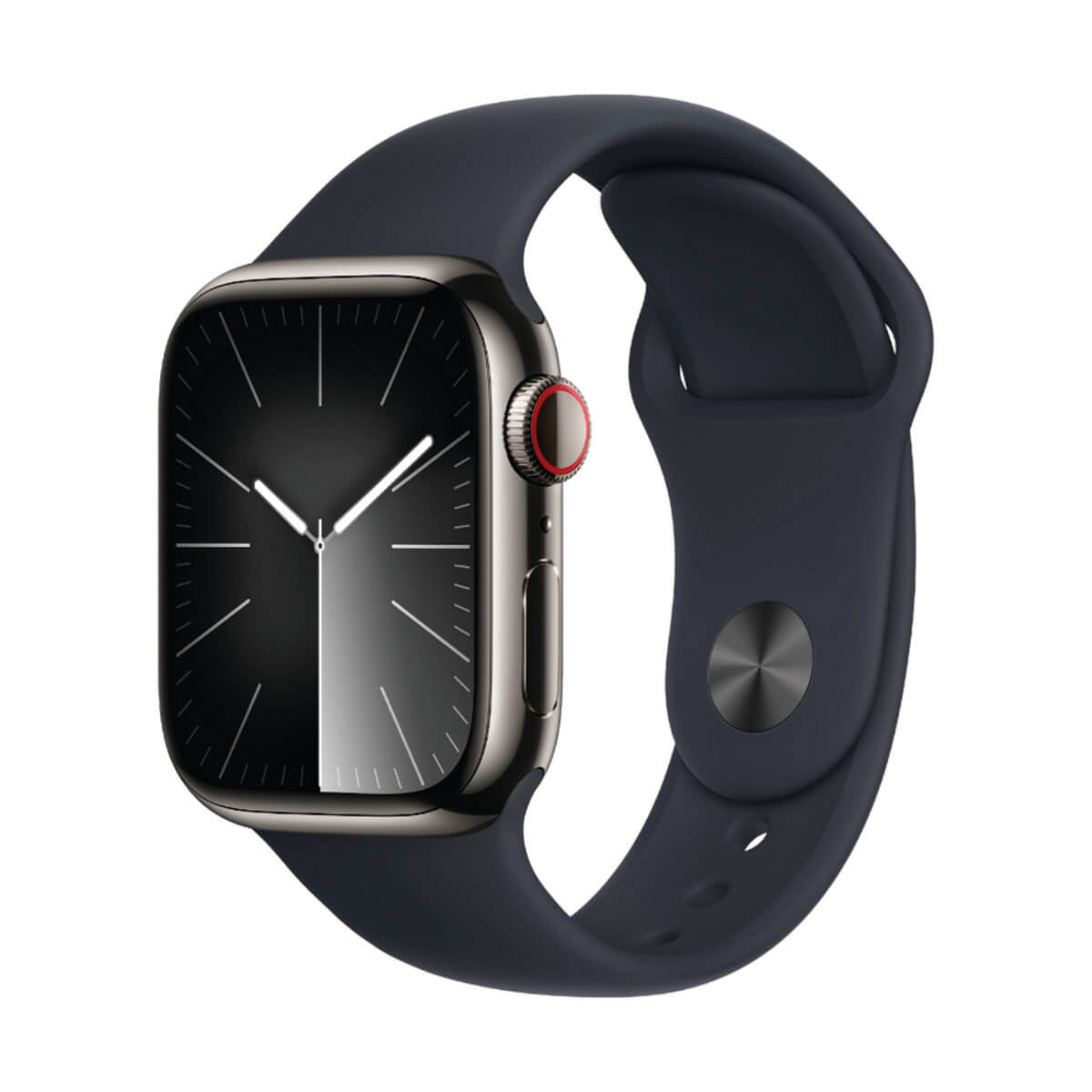APPLE WATCH SERIES 9 GPS + CELLULAR 41 MM ACERO INOXIDABLE GRAFITO Y CORREA DEPORTIVA NEGRA (MIDNIGHT) MRJ83QL/A - TALLA S/M | Wearables
