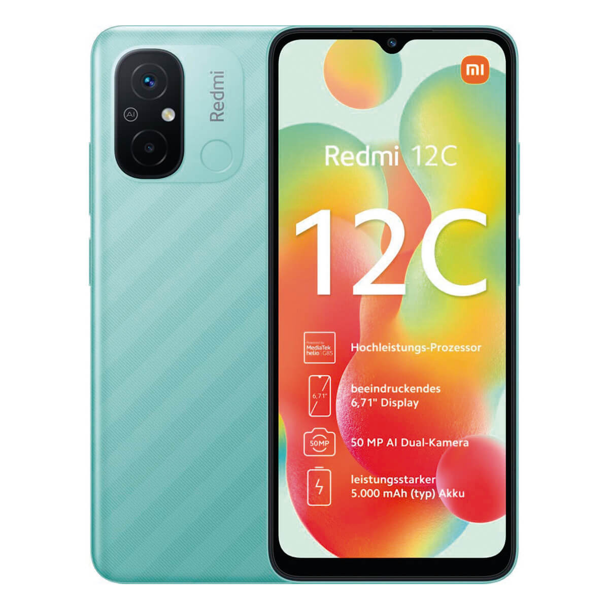 XIAOMI REDMI 12C 4GB/64GB VERDE (MINT GREEN) DUAL SIM 22126RN91Y |