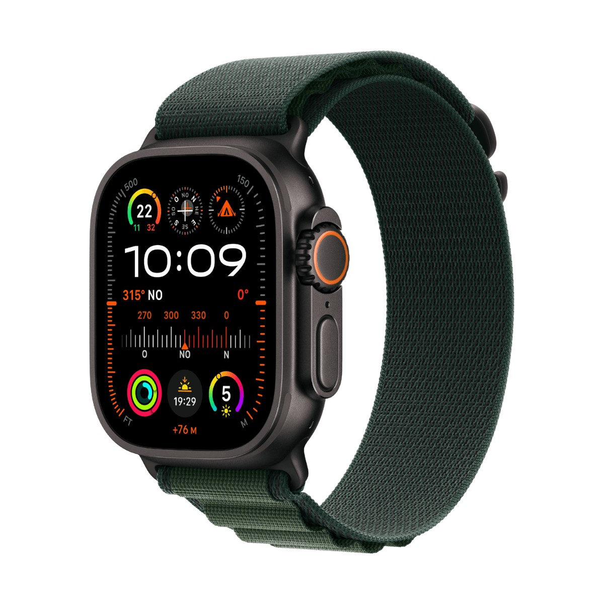 APPLE WATCH ULTRA 2 GPS + CELLULAR 49MM TITANIO NEGRO CON CORREA ALPINE LOOP VERDE OSCURO - TALLA S | Wearables
