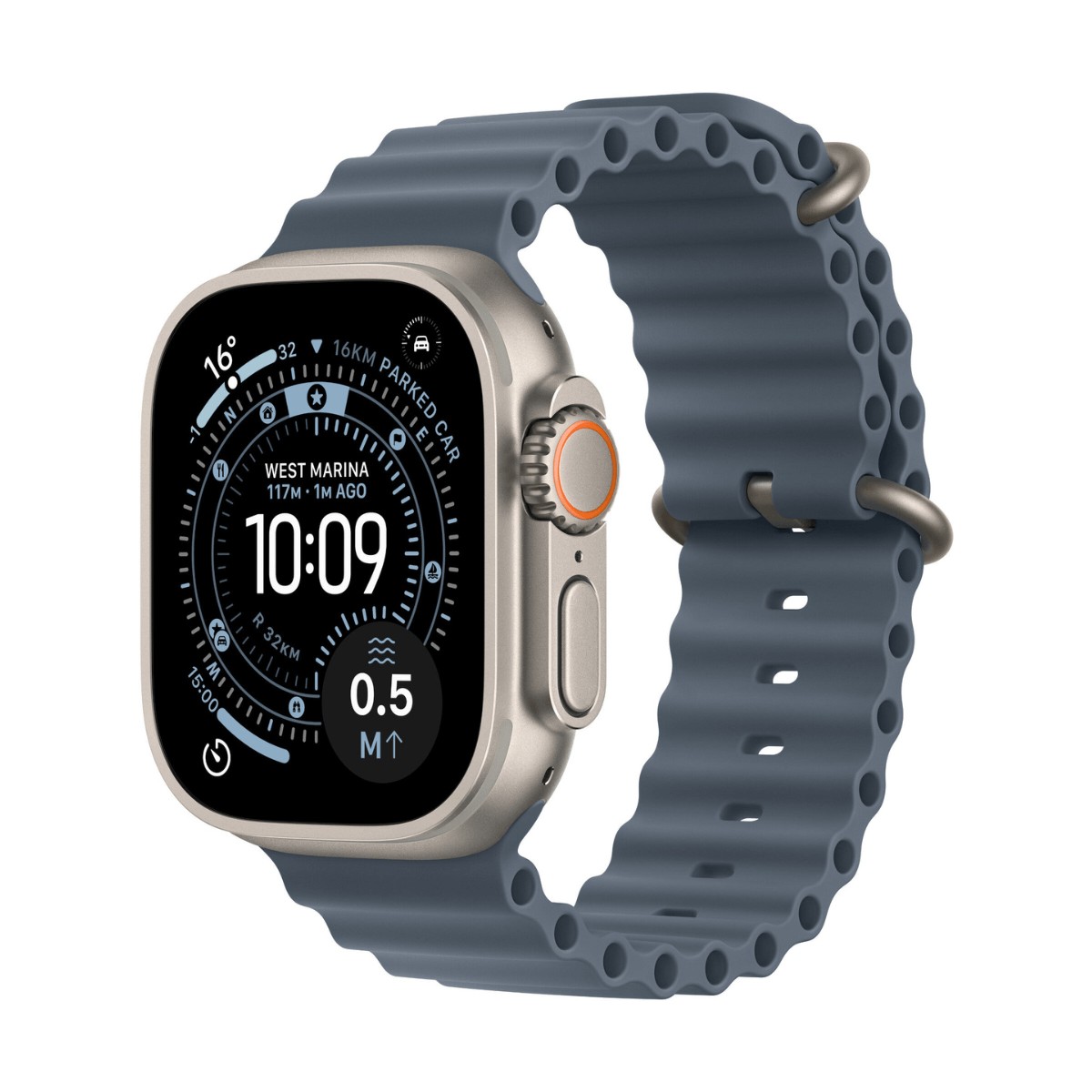 APPLE WATCH ULTRA 3 GPS + CELLULAR 49MM TITANIO NATURAL CON CORREA OCEAN AZUL NAUTICO (ANCHOR BLUE)