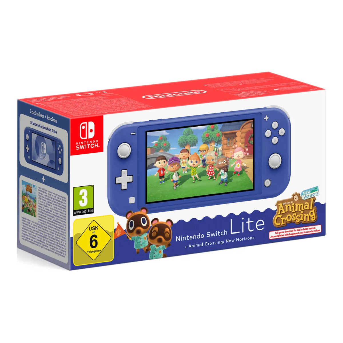 CONSOLA NINTENDO SWITCH LITE AZUL + ANIMAL CROSSING NEW HORIZONS