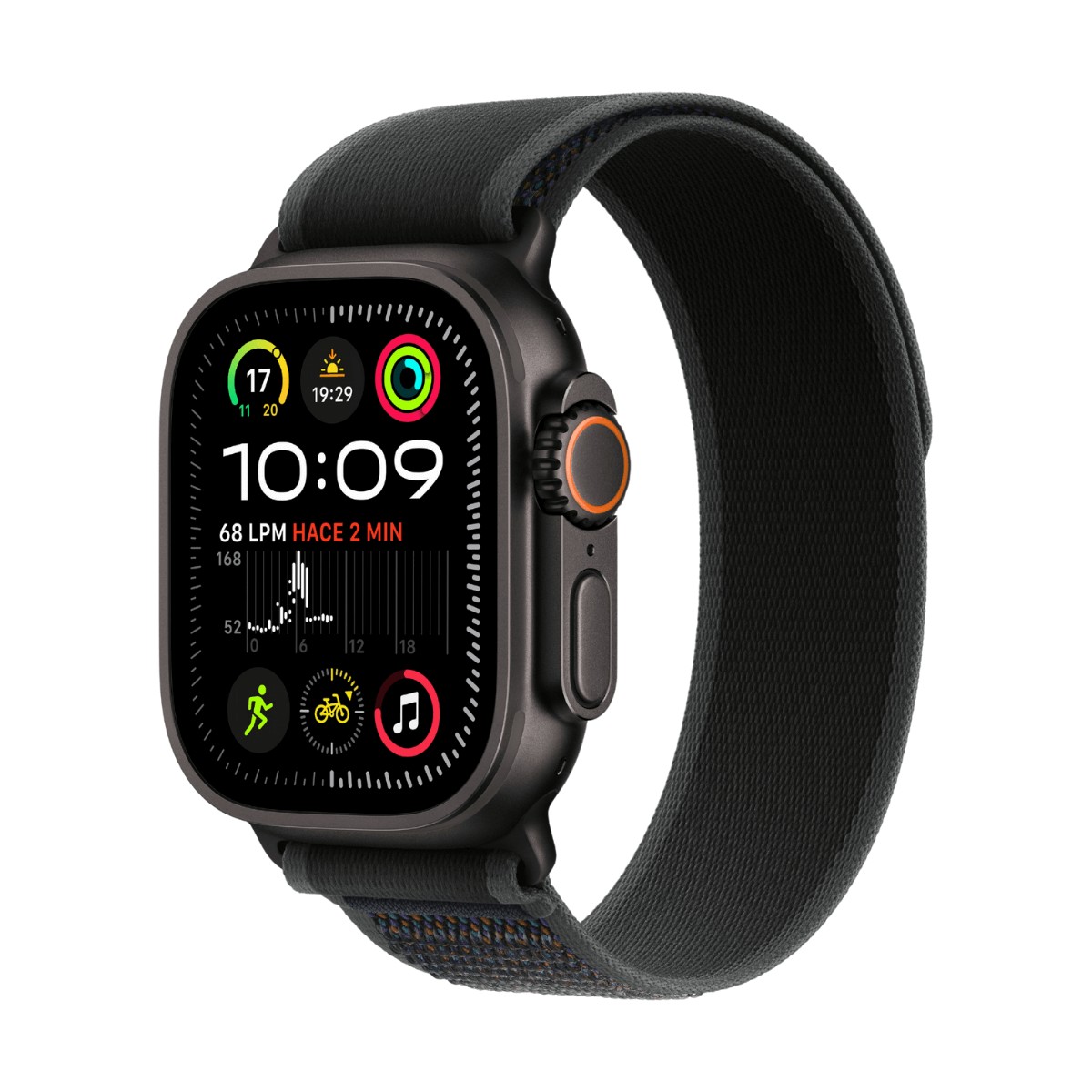 APPLE WATCH ULTRA 2 GPS + CELLULAR 49MM TITANIO NEGRO CON CORREA TRAIL LOOP NEGRA - TALLA M/L