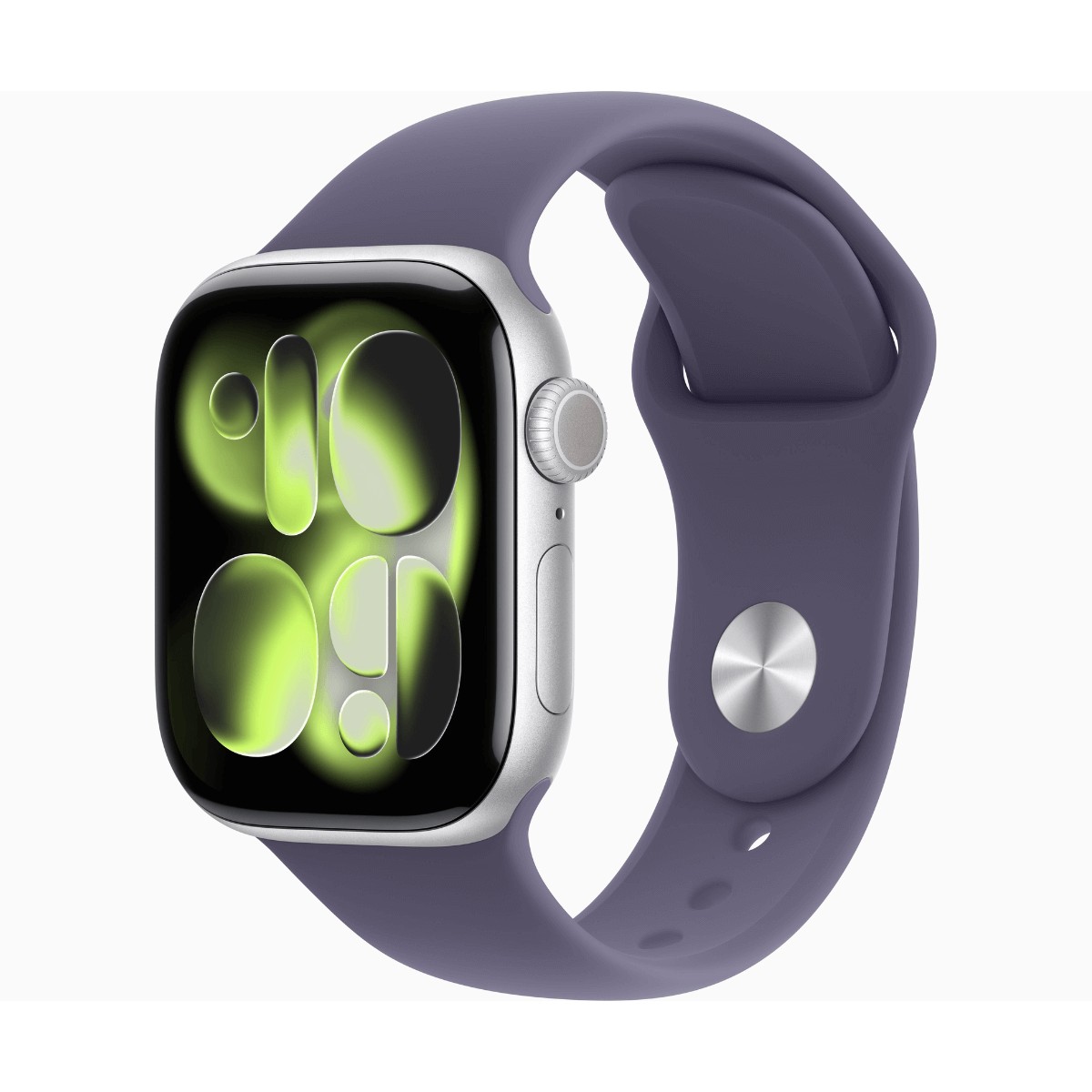 APPLE WATCH SERIES 11 GPS 46MM ALUMINIO PLATA Y CORREA SPORT BAND NIEBLA LILA (PURPLE FOG) - TALLA S/M
