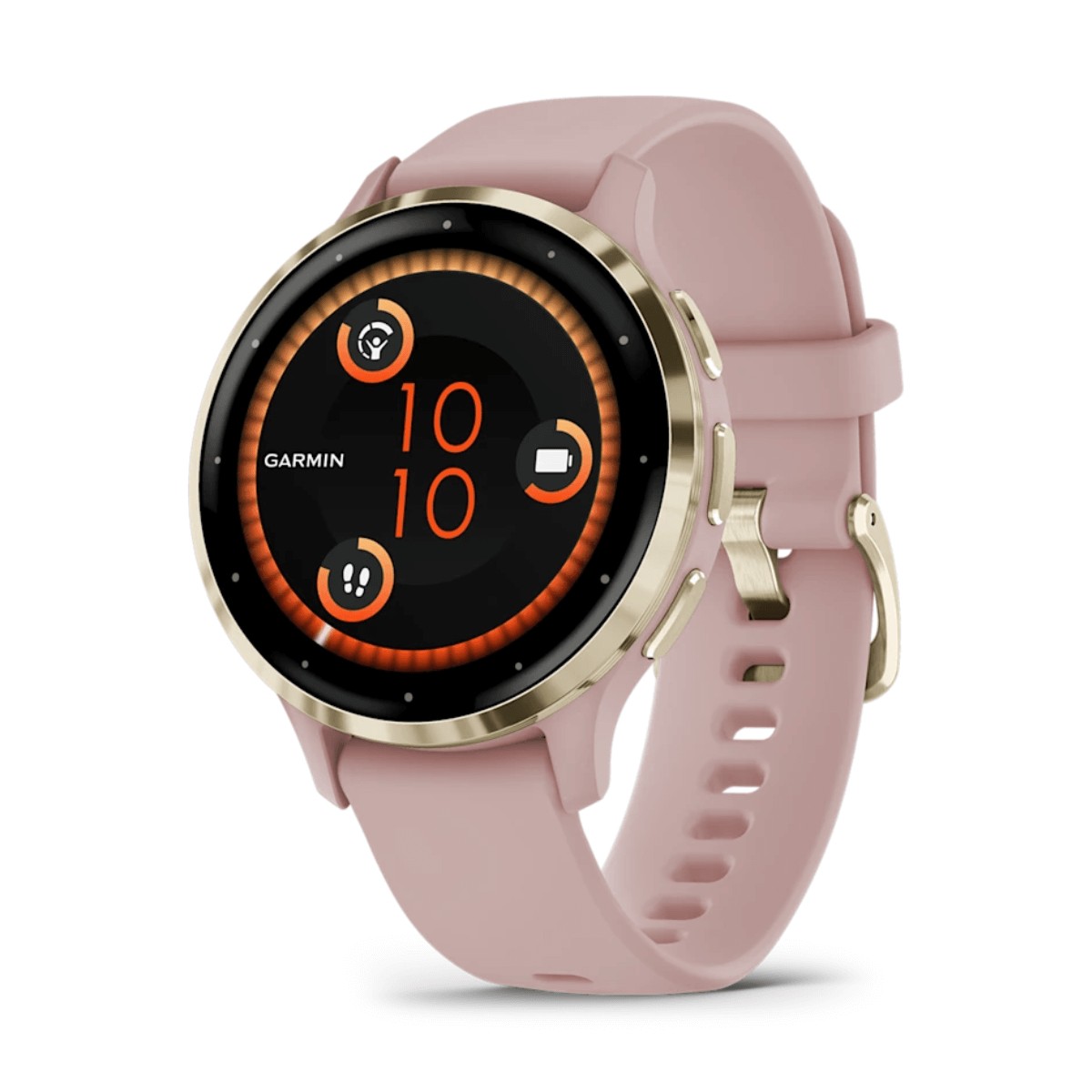 GARMIN VENU 3S 41MM BISEL DE ACERO INOXIDABLE BEIGE GOLD Y CORREA DE SILICONA ROSA GOLD