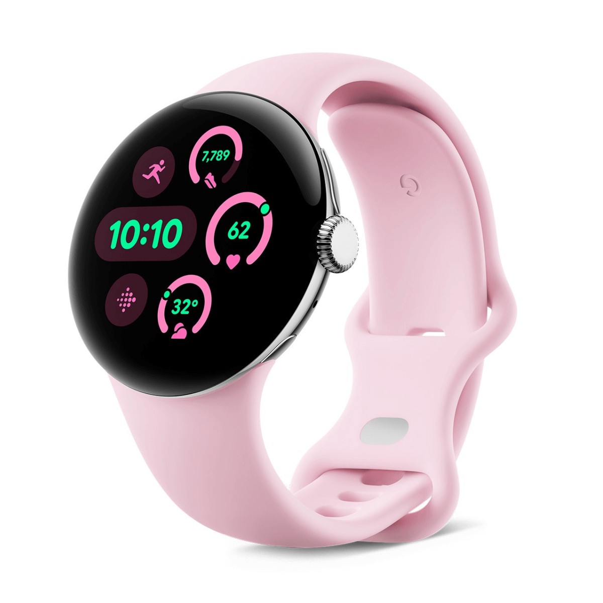 GOOGLE PIXEL WATCH 3 41MM LTE PLATA (POLISHED SILVER) Y CORREA DEPORTIVA ROSA CUARZO (ROSE QUARTZ)