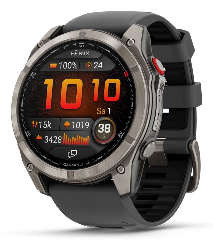 GARMIN FENIX 8 PRO 51 MM AMOLED ZAFIRO GRIS TITANIO CON CORREA DE SILICONA NEGRA |