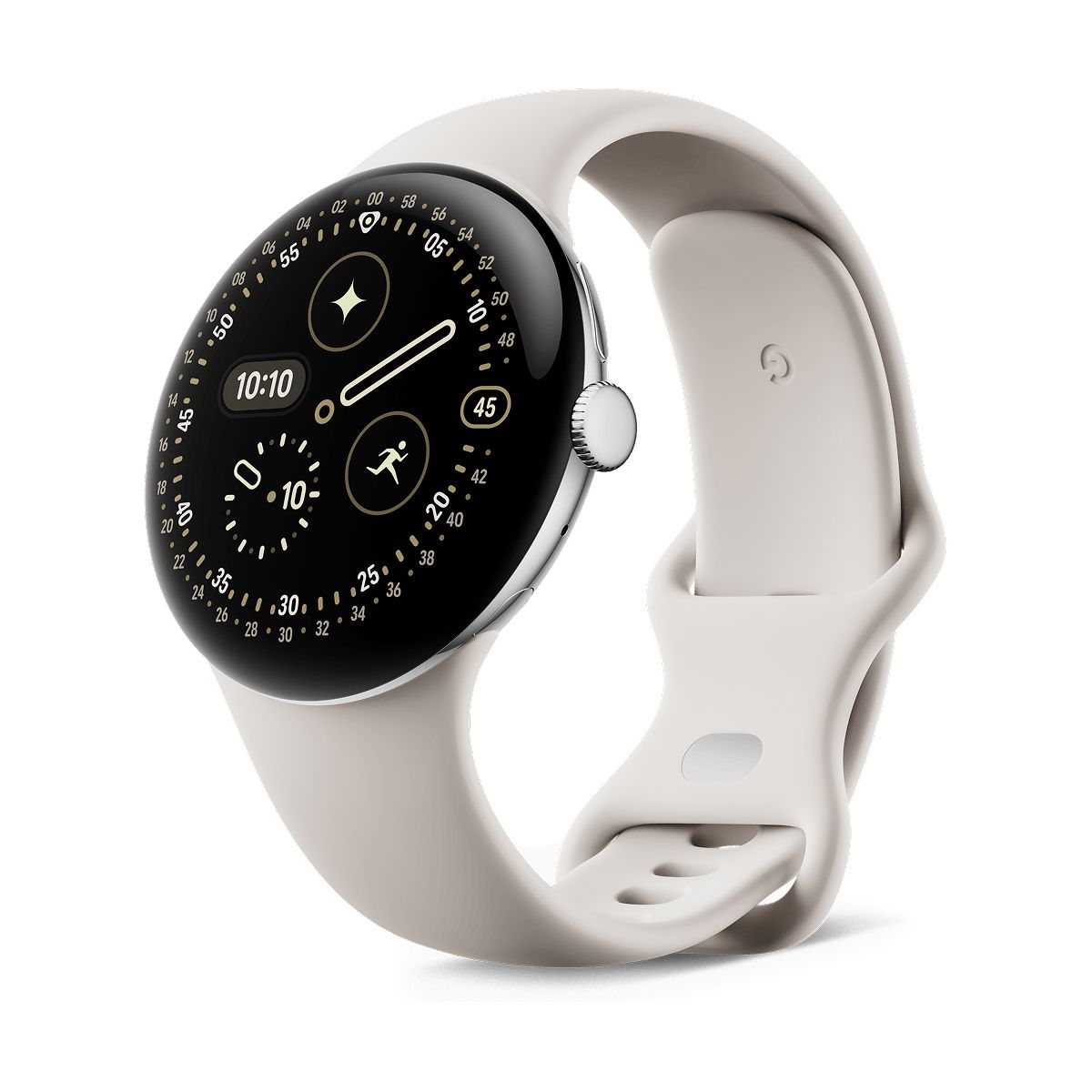 GOOGLE PIXEL WATCH 4 45MM LTE PLATA (SILVER) Y CORREA BLANCA (PORCELAIN) |
