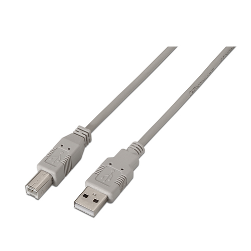 Cable USB 2.0. Tipo A/M B/M. Beige. 1m.