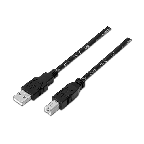 Cable USB 2.0. Tipo A/M B/M. Negro. 1m.