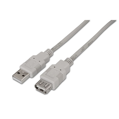 Cable USB 2.0. Tipo A/M-A/H. Beige. 1.8m