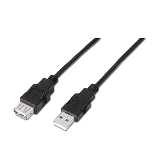 Cable USB 2.0. Tipo A/M-A/H. Negro. 1.8m.